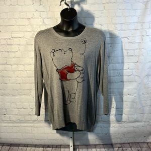 Disney by Torrid Winnie the Pooh High Low Gray Sweater Size 18 EUC